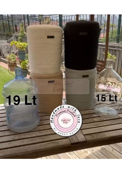 Sebil Kılıfı Dekoratif Sepet - Organizer Hasır Jüt Tress Sebil Kılıfı