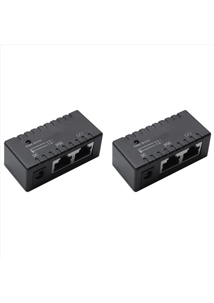 2x Poe Splitter Poe Enjektör RJ45 Dc 5 5mm x 2 1mm Giriş Pasif Poe Enjektör Ayrıştırıcı Adaptör Bağlayıcısı (Siyah) (Yurt Dışından)