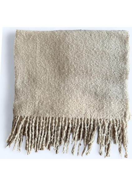 Ithal Puffy Açık Vizon Siyah Atkı Şal Omuz Şalı fırsatları