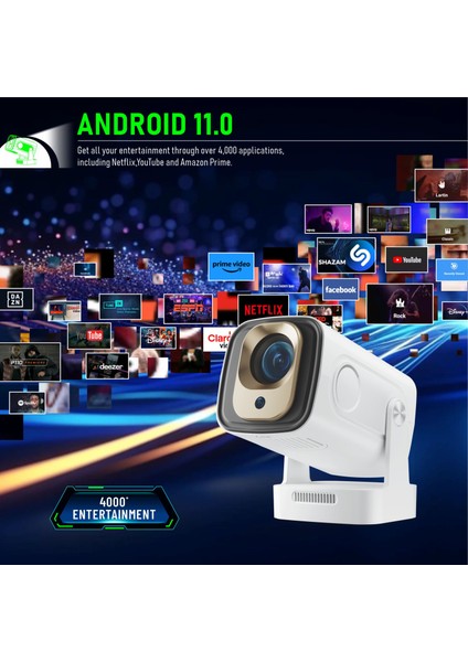 Sinoy Smart Projector, 1080P, 200 AINSI Lumen, Android 11, WiFi 6, 4K Destekli indirimleri