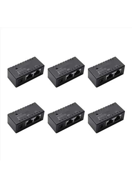 6x Poe Splitter Poe Enjektör RJ45 Dc 5 5mm x 2 1mm Giriş Pasif Poe Enjektör Splitter Adaptör Bağlayıcısı (Siyah) (Yurt Dışından)