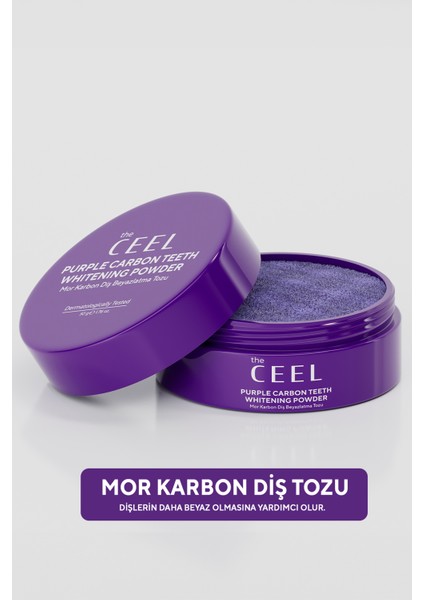 Ceel Beyazlatıcı Diş Tozu 50 gr Aktif Kömür Aromalı Mine Koruyucu Yüzey Lekesi Temizleyici