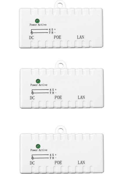 3x Poe Splitter Poe Enjektör RJ45 Dc 5 5mm x 2 1mm Giriş Ip Ağ Kamerası (Beyaz) Için Pasif Poe Adaptör Bağlayıcısı (Yurt Dışından)