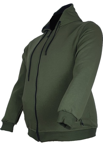 Büyük Beden Kapüşonlu Fermuarlı Kışlık Sweatshirt fırsatları