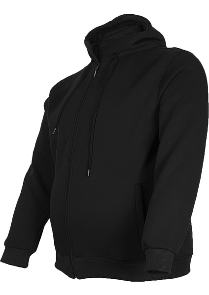 Büyük Beden Kapüşonlu Fermuarlı Kışlık Sweatshirt fırsatları
