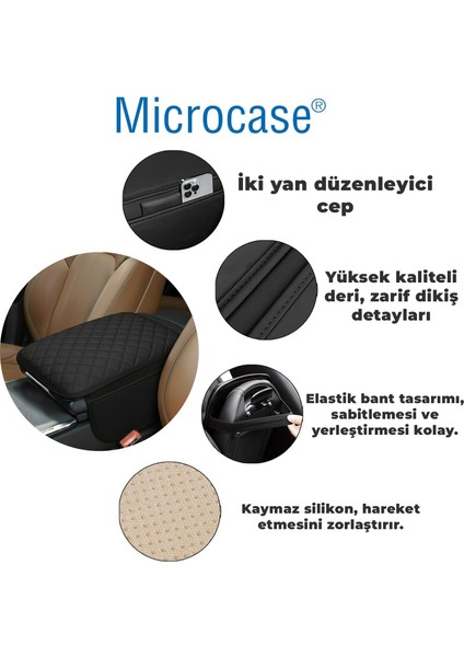 Araç Merkezi Konsol Kapağı Capitone Deri Araç Kol Dayama Yastığı Depolama Cepli - AL5395 fiyatları