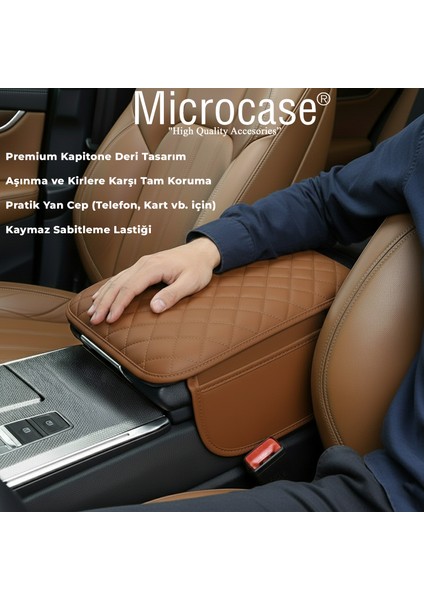 Araç Merkezi Konsol Kapağı Capitone Deri Araç Kol Dayama Yastığı Depolama Cepli - AL5395 fırsatları