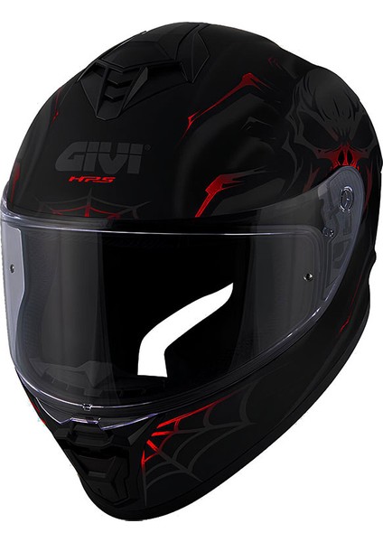 50.x Arachno Mat Siyah-Kırmızı Kask