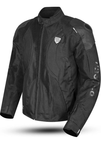 Motosiklet Montu Full Korumalı Titanyum 4 Mevsim Maxdura Hörgüçlü Model Mont Black