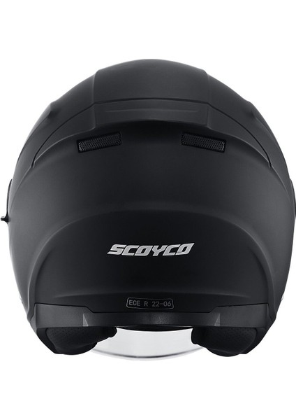 Motosiklet Yarım Açık Kask Güneş Vizörlü Motor Kask Mat Black fırsatları