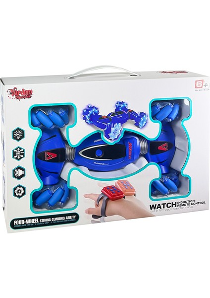 Vardem Bilekten Kontrollü 2.4ghz Işıklı ve Müzikli 4 Teker Tırmanış Aracı Mavi RQ2093