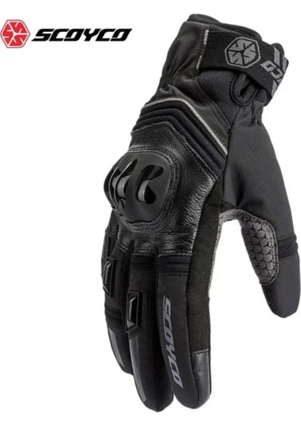 Motosiklet Eldiven Deri ve Cordura Reflektörlü Su Geçirmez Özel Iç Mebran Dirençli Motor Eldiveni