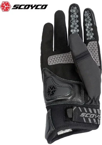 Motosiklet Eldiven Deri ve Cordura Reflektörlü Su Geçirmez Özel Iç Mebran Dirençli Motor Eldiveni fırsatları