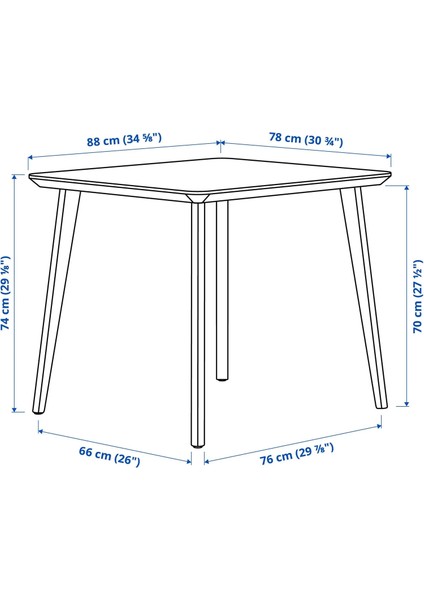 Lısabo Mutfak Masası Dişbudak Kaplama 88 x 78 cm 2 Kişilik fiyatları