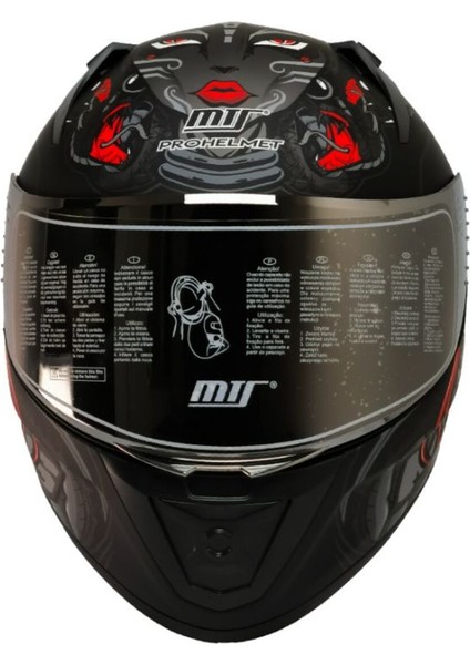 Motosiklet Kaskı Ecer 22.R06 Sertifikalı Double Vizör Full Face Kask Myth Grey