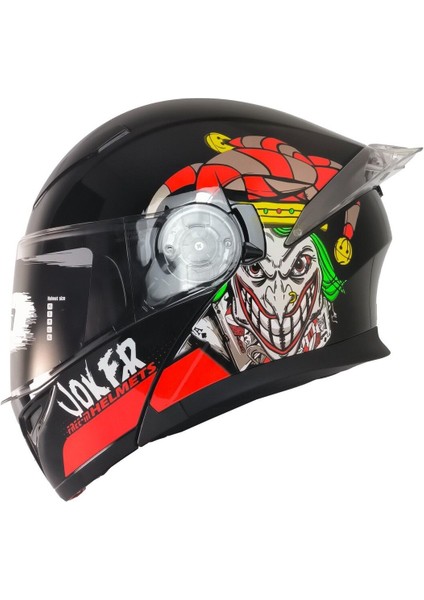 Motosiklet Çene Açılır Kask Ece 22.06 Güvenlik Sertifikalı Güneş Vizörlü Motor Kaskı Joker