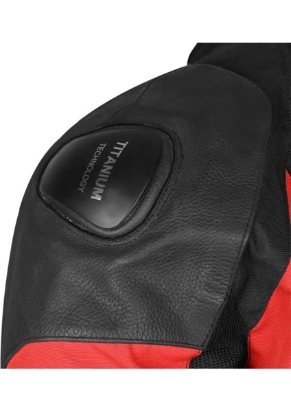 Motosiklet Montu Full Korumalı Titanyum 4 Mevsim Maxdura Hörgüçlü Model Mont Kırmızı fırsatları