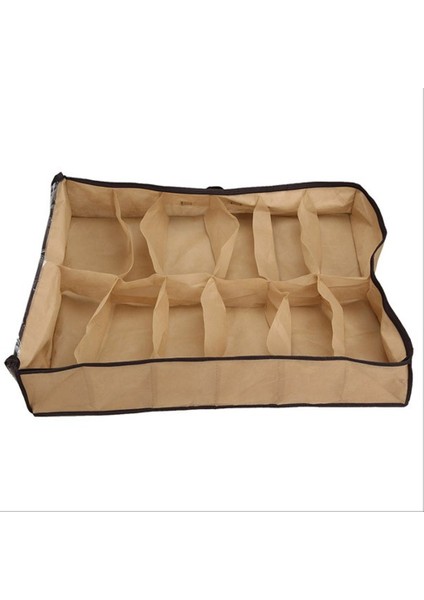 Shoes Under (Portatif Ayakkabı Saklama Hurcu) + Ayakkabı Saklama ve Taşıma Çantası (Çizgili Model) Shoe Tote - 2'li Set G7H8I9 modelleri