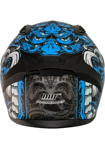 Motosiklet Kaskı Ecer 22.R06 Sertifikalı Double Vizör Full Face Kask Myth Blue fiyatları