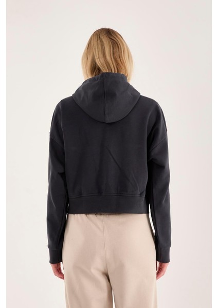 %100 Pamuk Kapüşonlu Fermuarlı Kadın Sweatshirt fiyatları