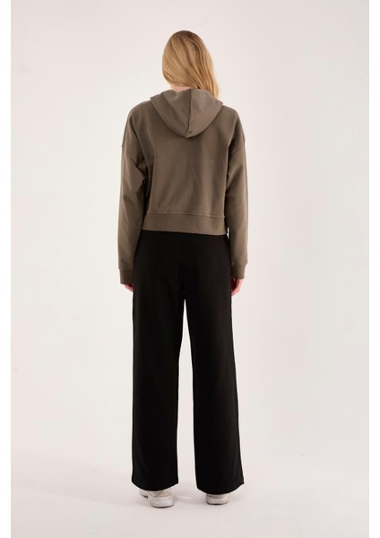 %100 Pamuk Kapüşonlu Fermuarlı Kadın Sweatshirt fiyatları