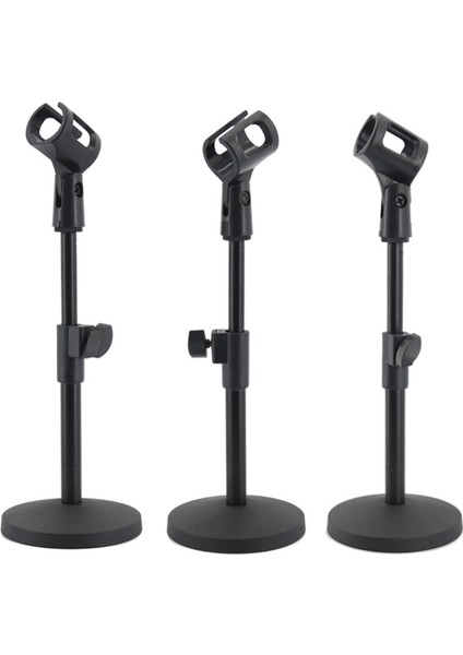 Tablalı Düz Masa Tipi Mikrofon Standı - Kısa Mikrofon Sehpası - Siyah fiyatları