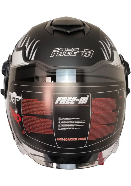 Motosiklet Yarım Kask Double Güneş Vizörlü Sertifikalı Abs Material Xblack
