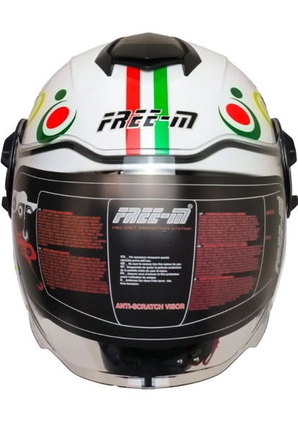 Motosiklet Kadın Yarım Kask Double Güneş Vizörlü Sertifikalı Abs Material Spring