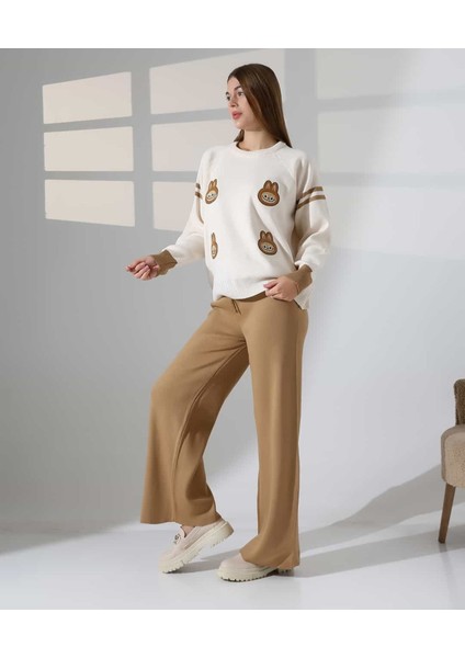 Sevimli Desenli Oversize Triko Takım modelleri