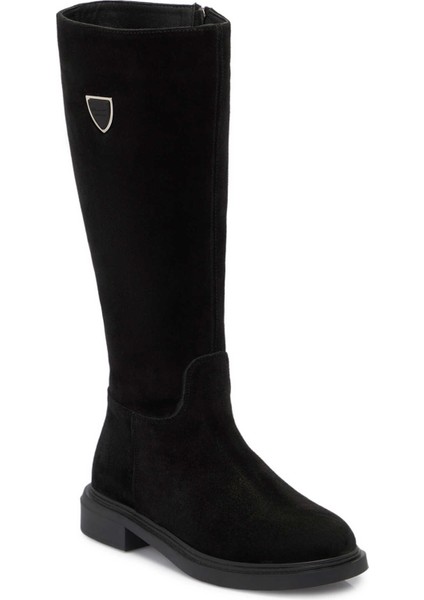 Siyah Hakiki Süet Deri Kadın Casual Çizme - K24K1CM67745-A01