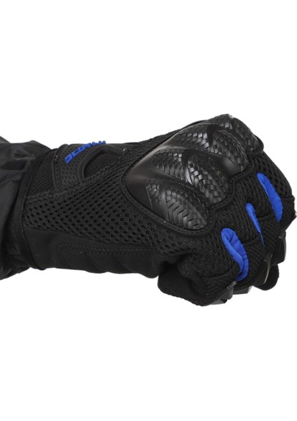 Motosiklet Yazlık Eldiven Darbe Emici Koruma Fileli Mesh Kumaş Tel Dokunmatik Motor Eldiveni Blue modelleri