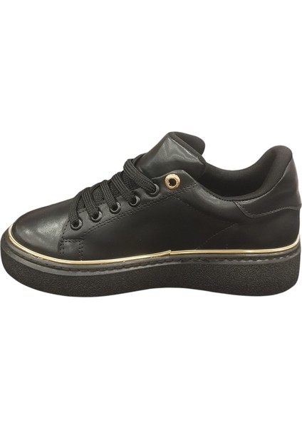 9891614Z Kadın Kalın Tabanlı Altın Detaylı Günlük Sneaker Ayakkabı