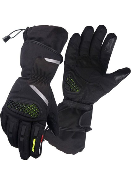 Motosiklet Eldiveni Oxford Kumaş Full Korumalı Kışlık Uzun Eldiven Siyah