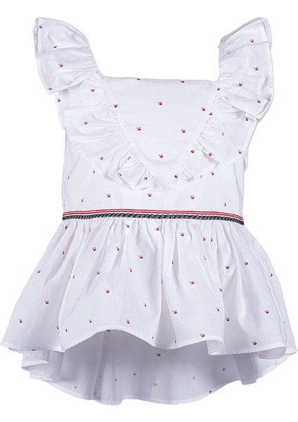 %100 Pamuk Nakışlı Fırfırlı Yazlık Kız Çocuk Bluz fiyatları