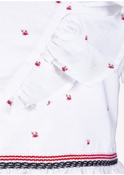 %100 Pamuk Nakışlı Fırfırlı Yazlık Kız Çocuk Bluz modelleri