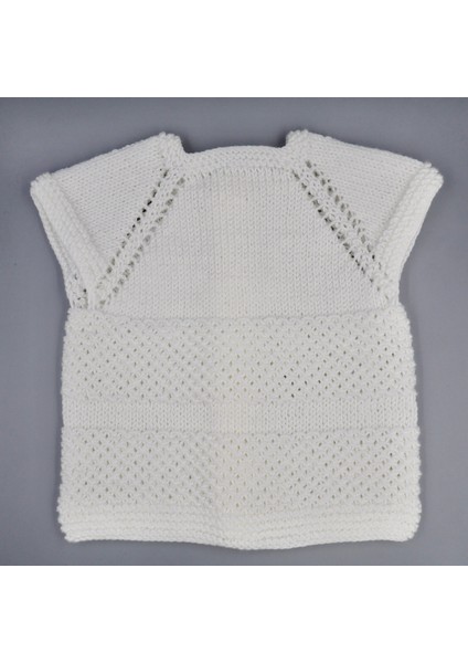 Beyaz Petek El Örgüsü Bebek Yelek-Patik Takım modelleri