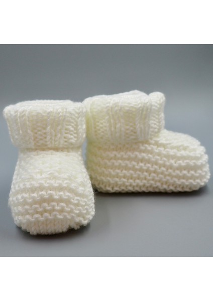 Beyaz Petek El Örgüsü Bebek Yelek-Patik Takım indirimleri