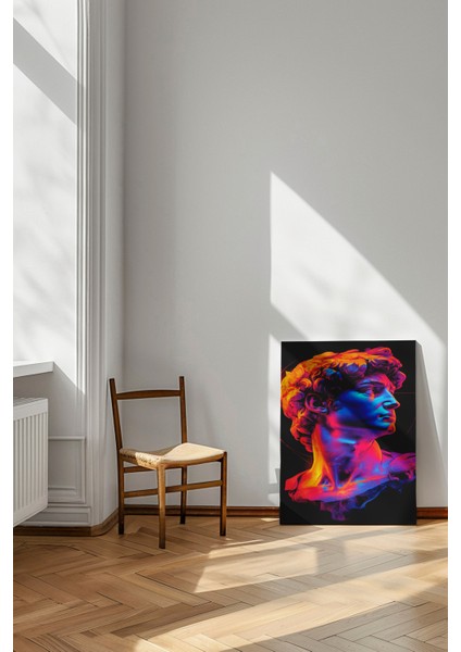 Neon Davut Büst - Kanvas Tablo - Pop Art Fütüristik Modern Duvar Dekoru fiyatları