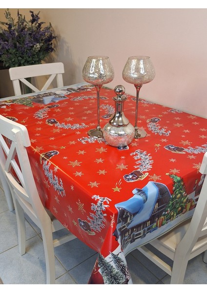 Yeni Yıl Desenli Elyaflı Pvc Masa Örtüsü – Silinebilir ve Su Geçirmez Muşamba fiyatları
