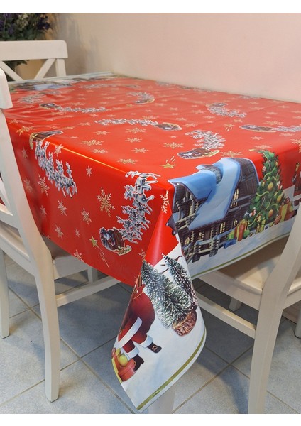 Yeni Yıl Desenli Elyaflı Pvc Masa Örtüsü – Silinebilir ve Su Geçirmez Muşamba fırsatları