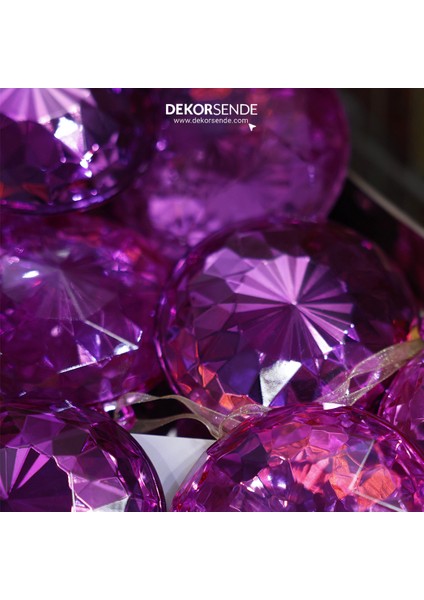 Yılbaşı Süsü Yuvarlak Taş Süs Fuşya 11 cm fiyatları