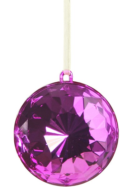 Yılbaşı Süsü Yuvarlak Taş Süs Fuşya 11 cm modelleri