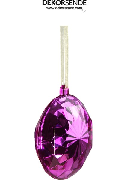 Yılbaşı Süsü Yuvarlak Taş Süs Fuşya 11 cm fırsatları