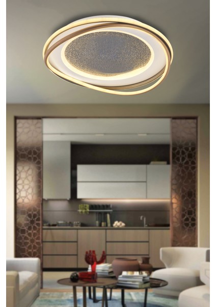 Gezegen 50 cm Plafonyer LED Avize 3 Renk Işık Modlu (Beyaz / Sarı / Gün Işığı)