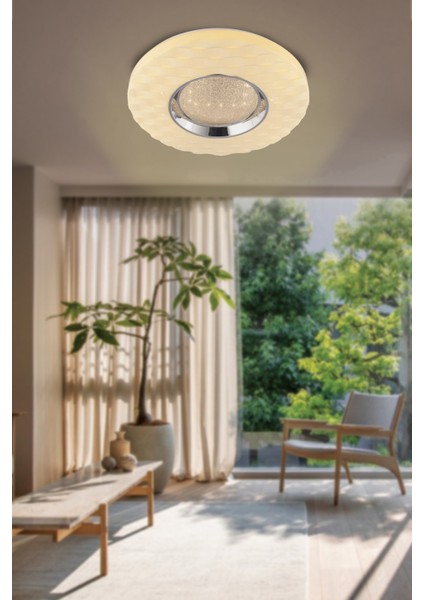 Bagel 50 cm LED Plafonyer Avize 3 Renk Işık Modlu (Beyaz / Sarı / Gün Işığı) fiyatları