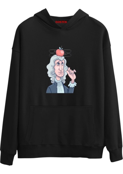 Newton Etkisi Tasarım 3 Iplik Şardonlu Kapüşonlu Unisex, Kadın, Erkek Hoodie