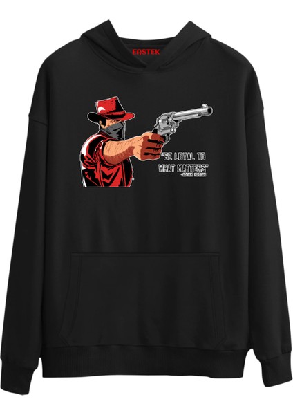 Arthur Morgan Premium Tasarım 3 Iplik Şardonlu Kapüşonlu Unisex, Kadın, Erkek Hoodie Sweatshirt