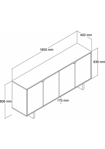 Öz Konsol Dolunay 180 cm Yemek Odası, Ofis Salon Ünite indirimleri
