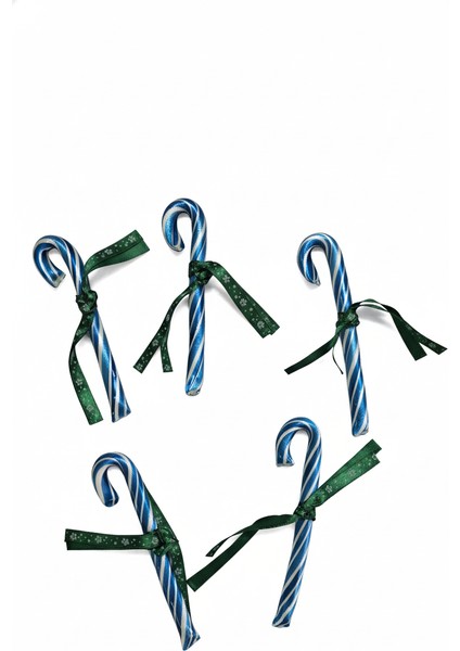 Yılbaşı Baston Şeker 20 Adet Mavi Beyaz Hediyelik modelleri