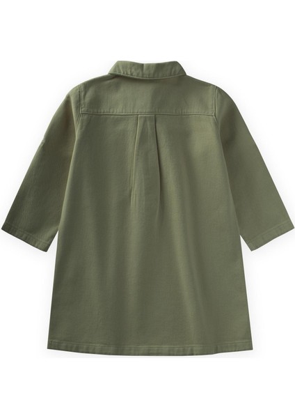 Boyalı Gabardin Elbise 2-7 Yaş Haki Yeşil fiyatları